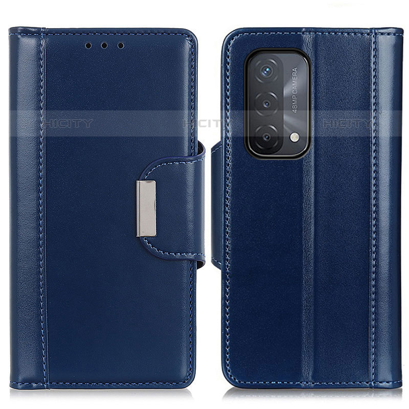 Funda de Cuero Cartera con Soporte Carcasa M13L para Oppo A93 5G Azul