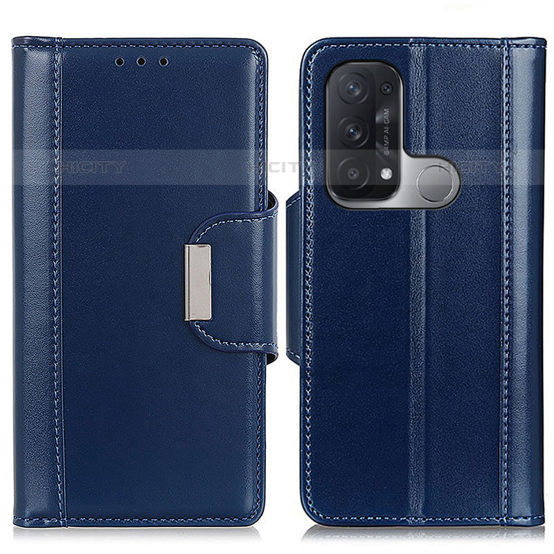 Funda de Cuero Cartera con Soporte Carcasa M13L para Oppo Reno5 A Azul