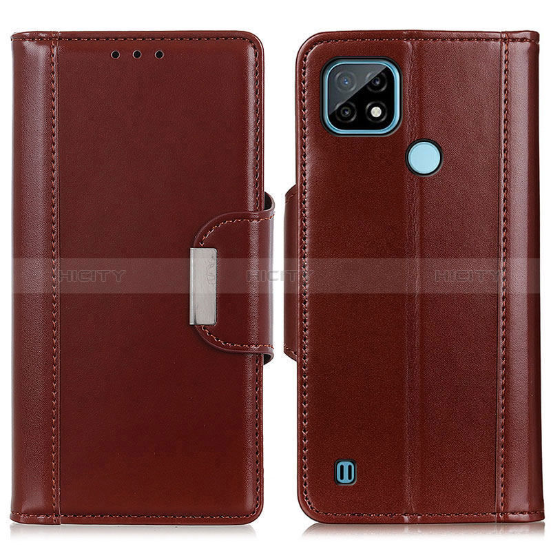 Funda de Cuero Cartera con Soporte Carcasa M13L para Realme C21 Marron