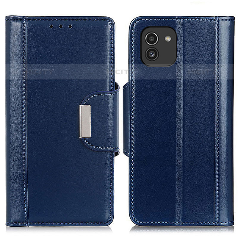 Funda de Cuero Cartera con Soporte Carcasa M13L para Samsung Galaxy A03 Azul