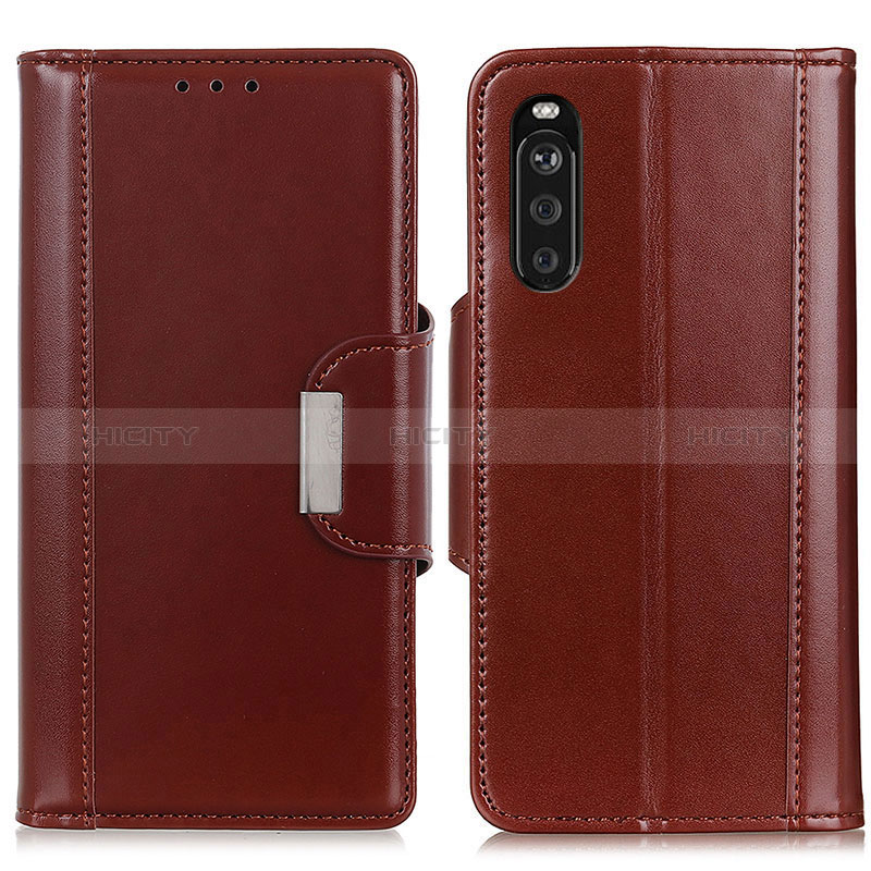 Funda de Cuero Cartera con Soporte Carcasa M13L para Sony Xperia 10 III SOG04 Marron