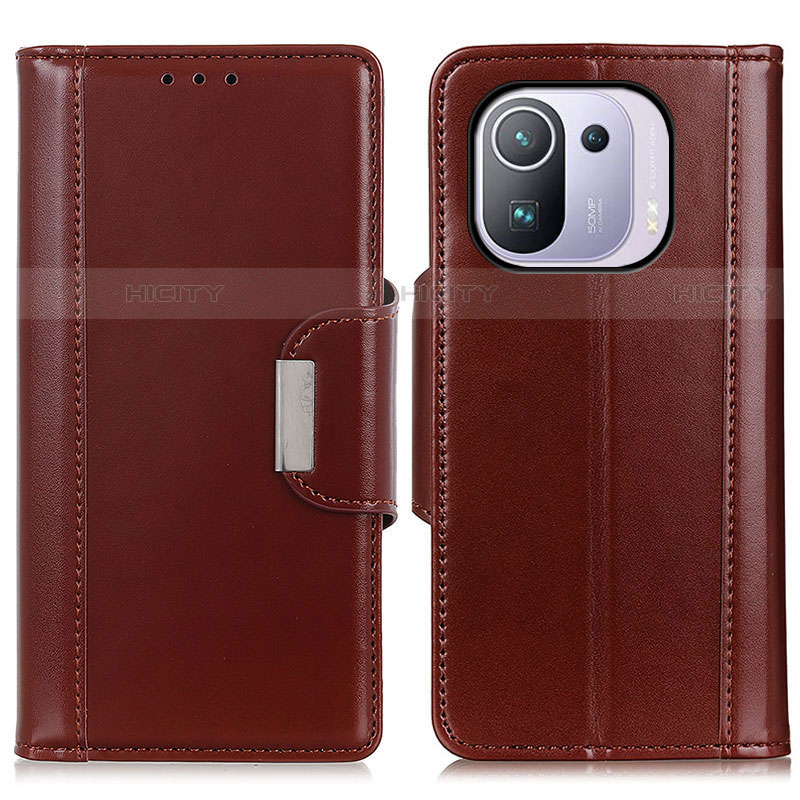 Funda de Cuero Cartera con Soporte Carcasa M13L para Xiaomi Mi 11 Pro 5G Marron