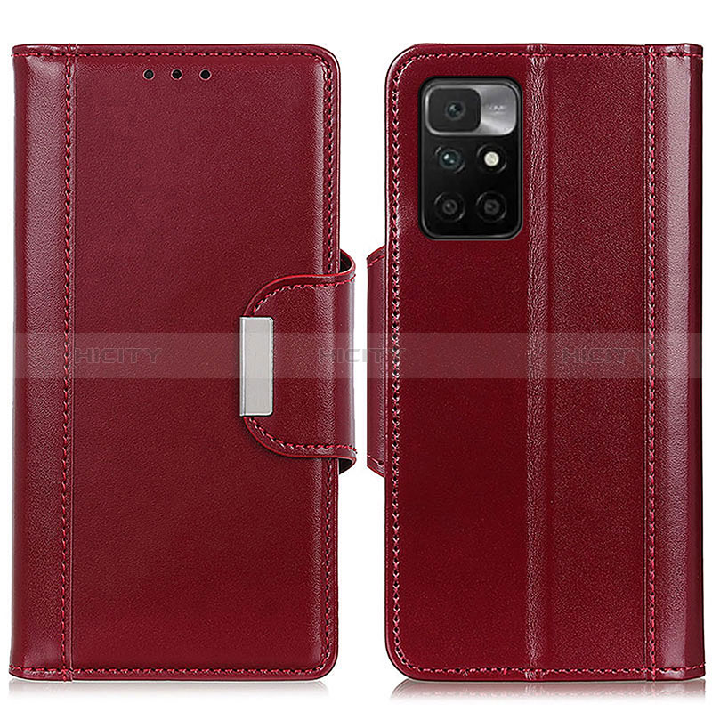 Funda de Cuero Cartera con Soporte Carcasa M13L para Xiaomi Redmi 10 (2022) Rojo