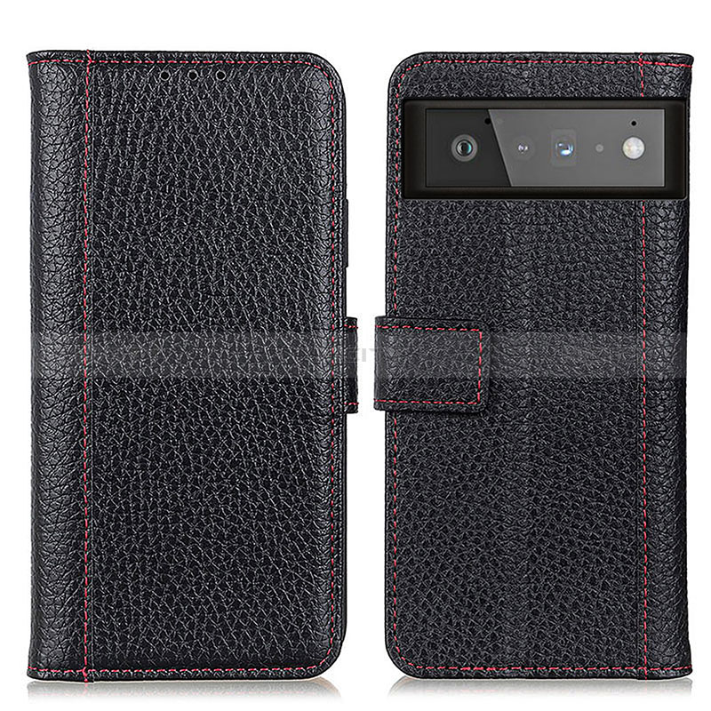 Funda de Cuero Cartera con Soporte Carcasa M14L para Google Pixel 6 5G Negro