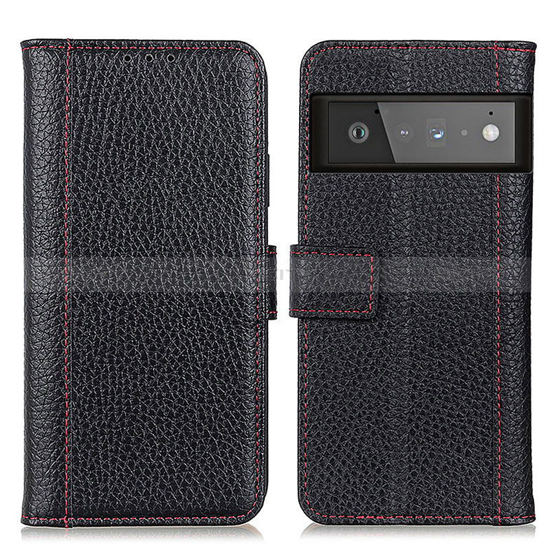 Funda de Cuero Cartera con Soporte Carcasa M14L para Google Pixel 6 Pro 5G Negro