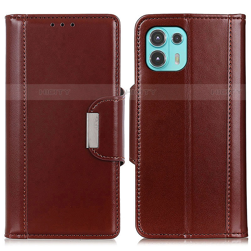 Funda de Cuero Cartera con Soporte Carcasa M14L para Motorola Moto Edge 20 Lite 5G Marron