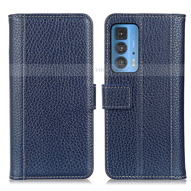 Funda de Cuero Cartera con Soporte Carcasa M14L para Motorola Moto Edge 20 Pro 5G Azul