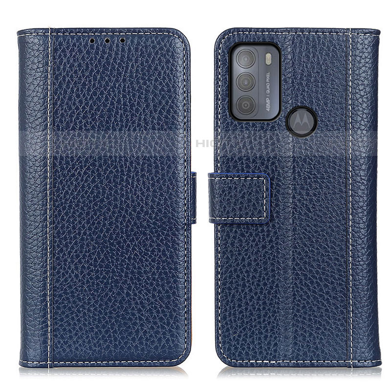 Funda de Cuero Cartera con Soporte Carcasa M14L para Motorola Moto G50 Azul