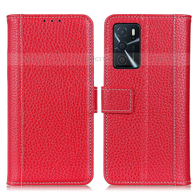 Funda de Cuero Cartera con Soporte Carcasa M14L para Oppo A16s Rojo