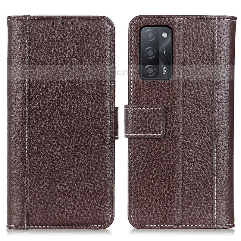 Funda de Cuero Cartera con Soporte Carcasa M14L para Oppo A53s 5G Marron