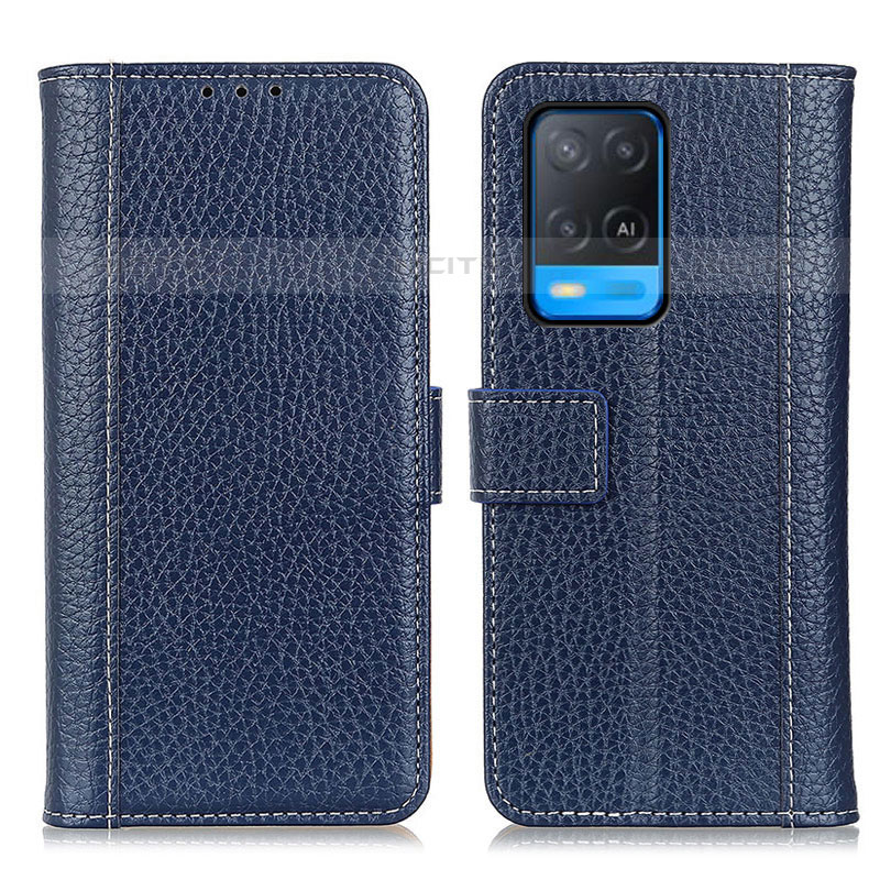 Funda de Cuero Cartera con Soporte Carcasa M14L para Oppo A54 4G Azul