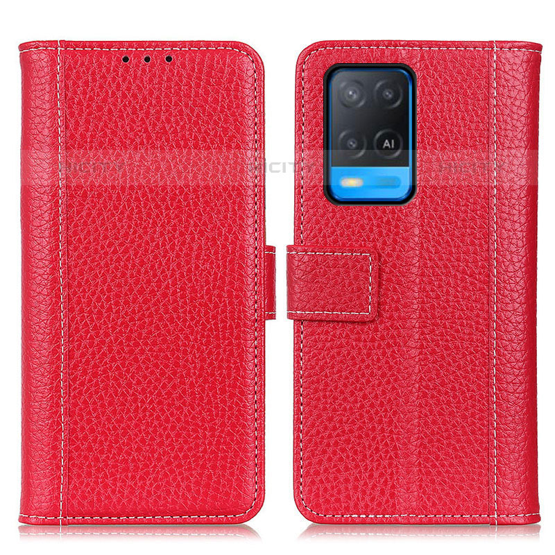 Funda de Cuero Cartera con Soporte Carcasa M14L para Oppo A54 4G Rojo