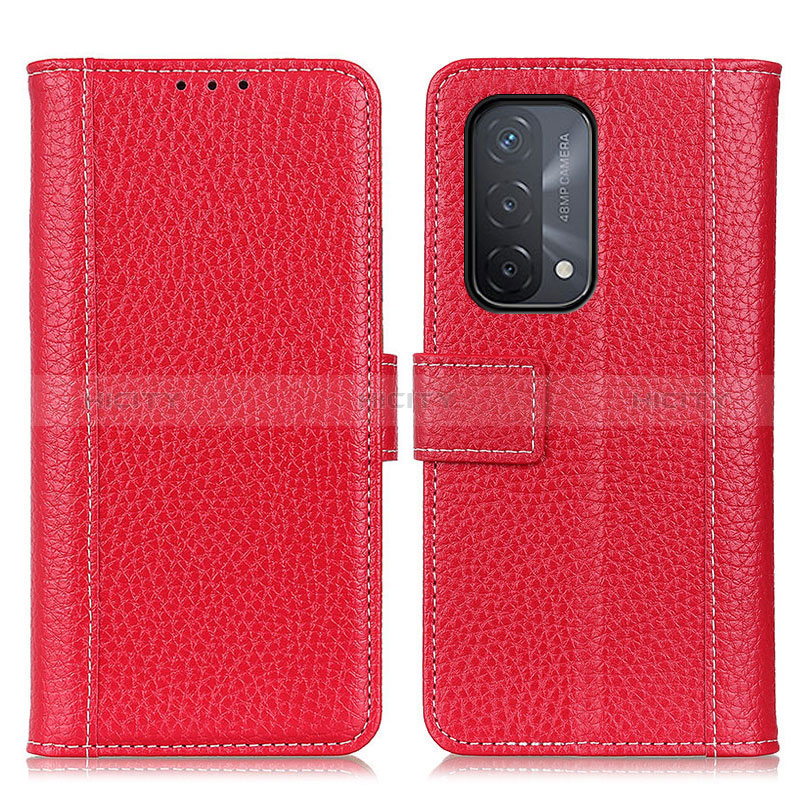 Funda de Cuero Cartera con Soporte Carcasa M14L para Oppo A54 5G Rojo