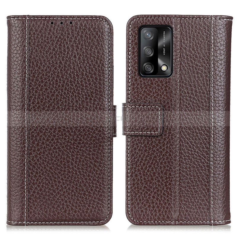 Funda de Cuero Cartera con Soporte Carcasa M14L para Oppo F19s Marron