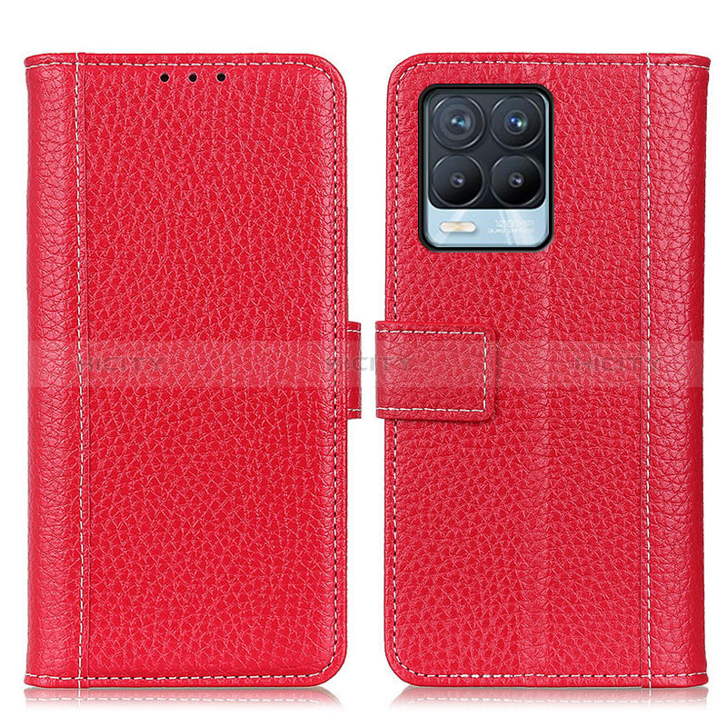 Funda de Cuero Cartera con Soporte Carcasa M14L para Realme 8 Pro Rojo