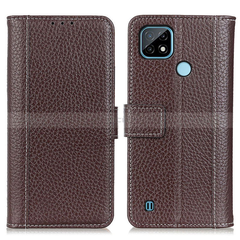 Funda de Cuero Cartera con Soporte Carcasa M14L para Realme C21 Marron