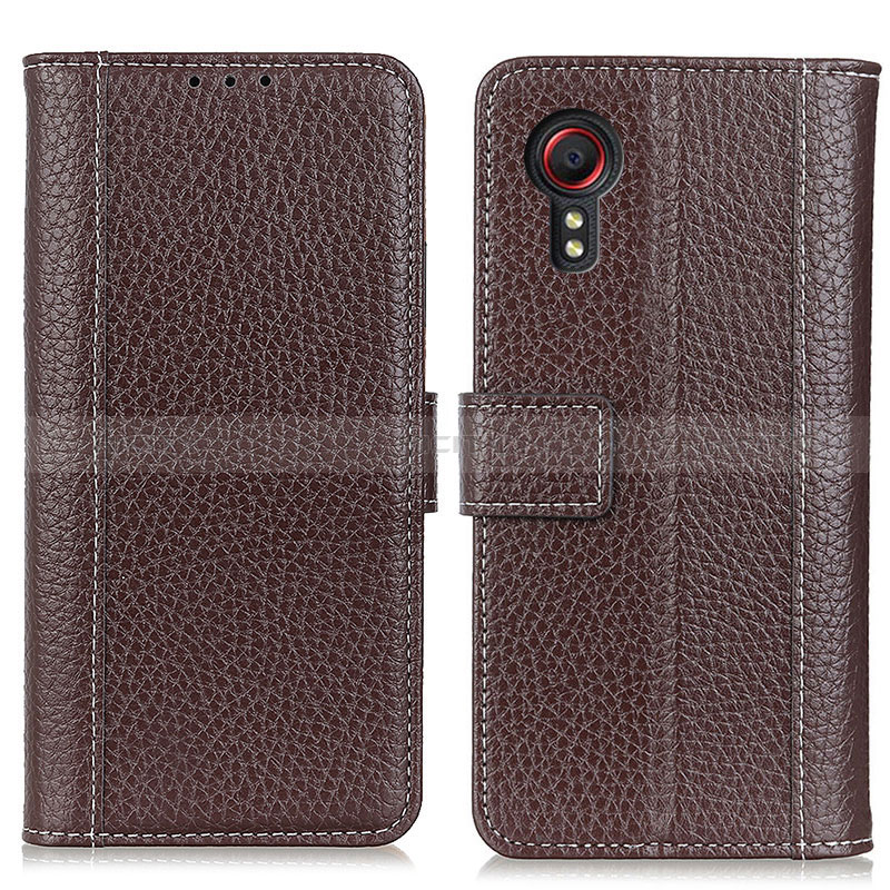 Funda de Cuero Cartera con Soporte Carcasa M14L para Samsung Galaxy XCover 5 SM-G525F Marron