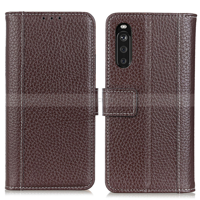 Funda de Cuero Cartera con Soporte Carcasa M14L para Sony Xperia 10 III Marron