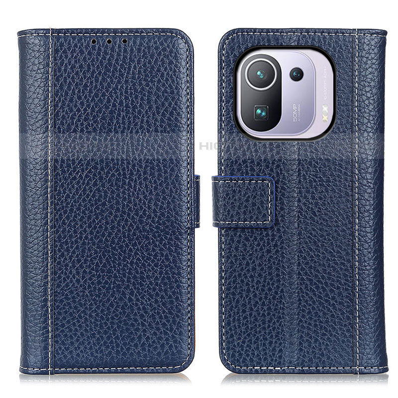 Funda de Cuero Cartera con Soporte Carcasa M14L para Xiaomi Mi 11 Pro 5G Azul