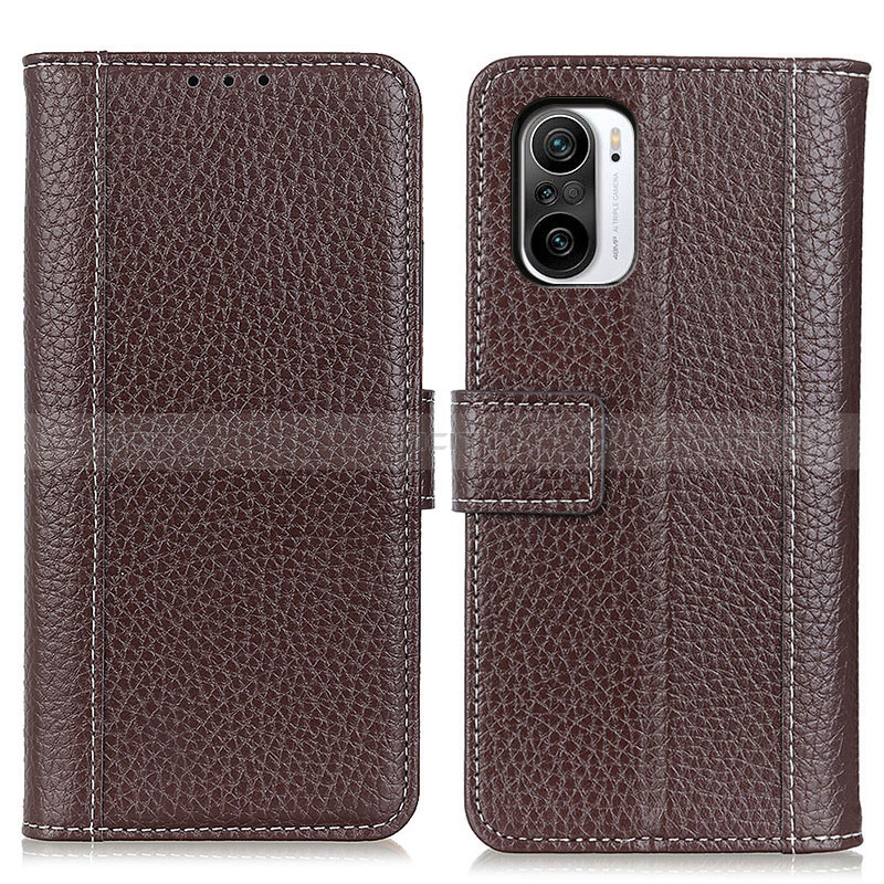 Funda de Cuero Cartera con Soporte Carcasa M14L para Xiaomi Poco F3 5G Marron