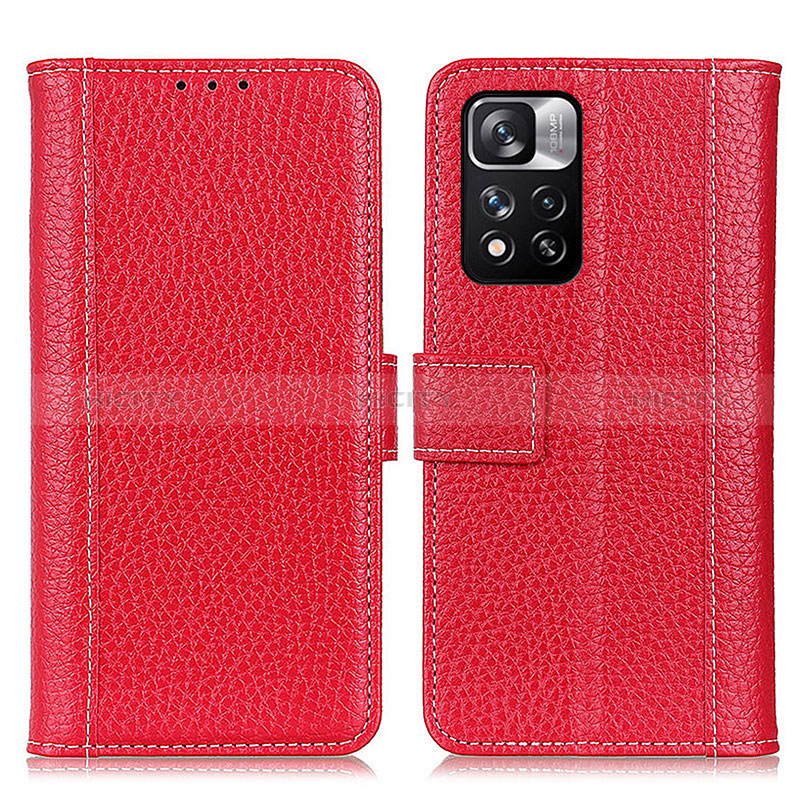 Funda de Cuero Cartera con Soporte Carcasa M14L para Xiaomi Poco X4 NFC Rojo