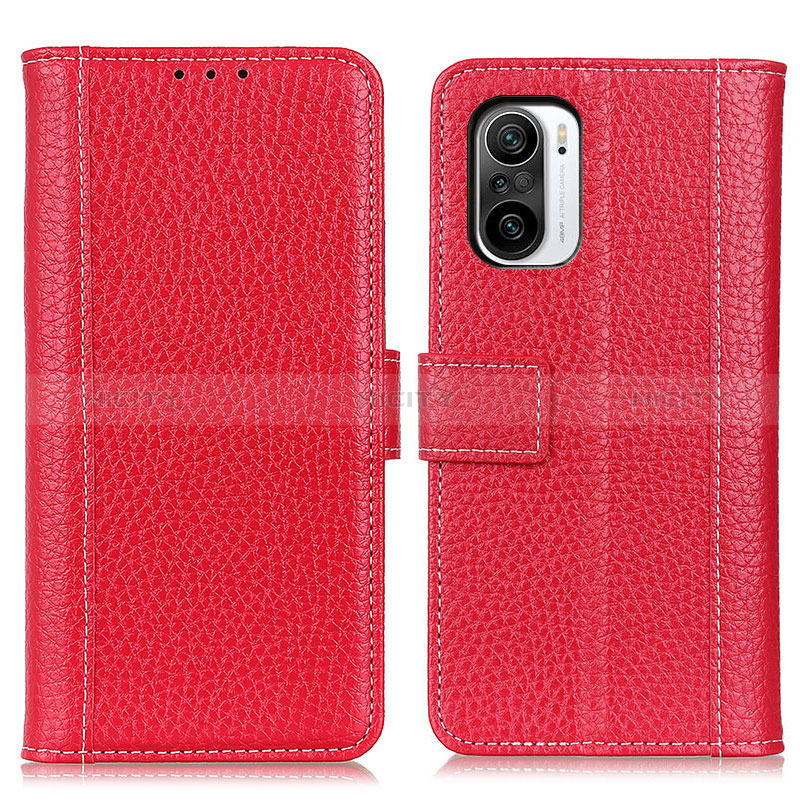 Funda de Cuero Cartera con Soporte Carcasa M14L para Xiaomi Redmi K40 Pro+ Plus 5G Rojo