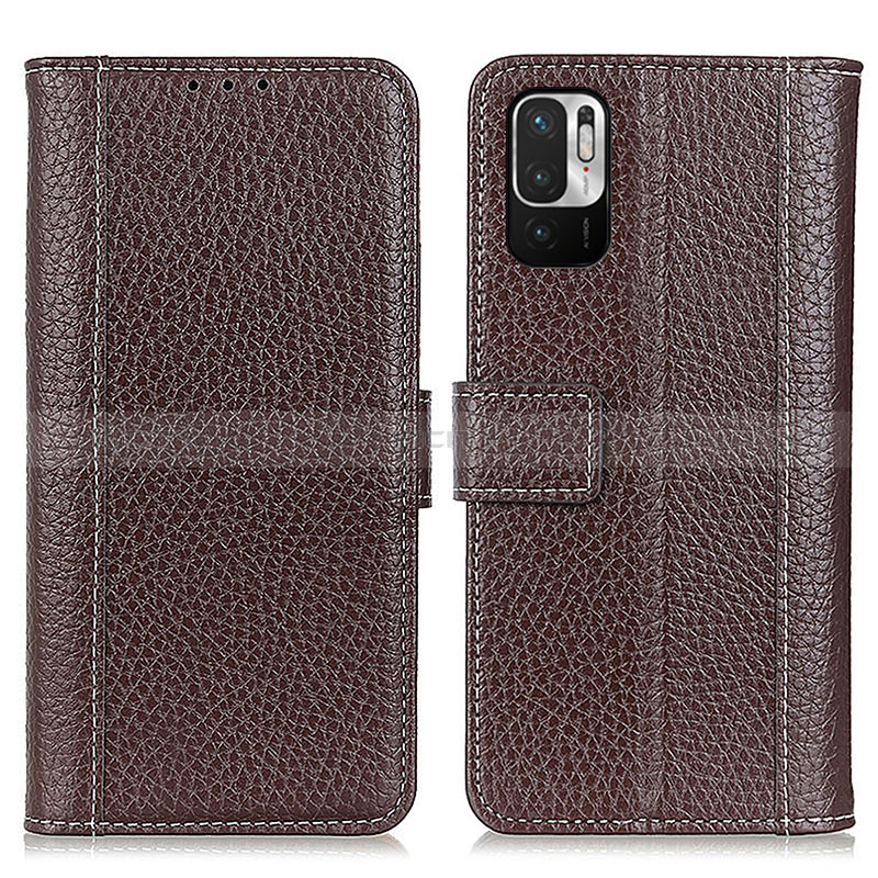 Funda de Cuero Cartera con Soporte Carcasa M14L para Xiaomi Redmi Note 10 JE 5G Marron