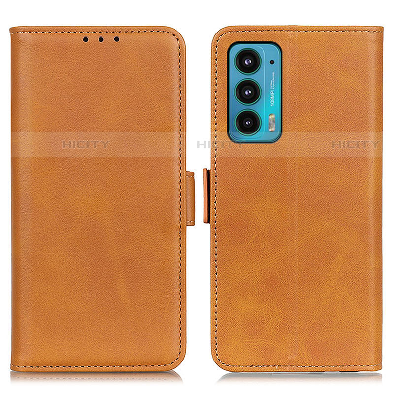 Funda de Cuero Cartera con Soporte Carcasa M15L para Motorola Moto Edge 20 5G Marron Claro