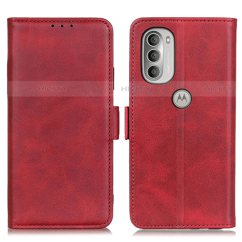 Funda de Cuero Cartera con Soporte Carcasa M15L para Motorola Moto G51 5G Rojo