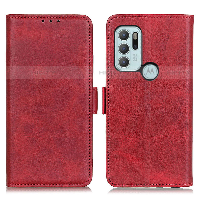 Funda de Cuero Cartera con Soporte Carcasa M15L para Motorola Moto G60s Rojo