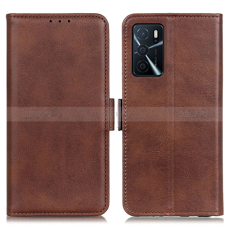 Funda de Cuero Cartera con Soporte Carcasa M15L para Oppo A16 Marron