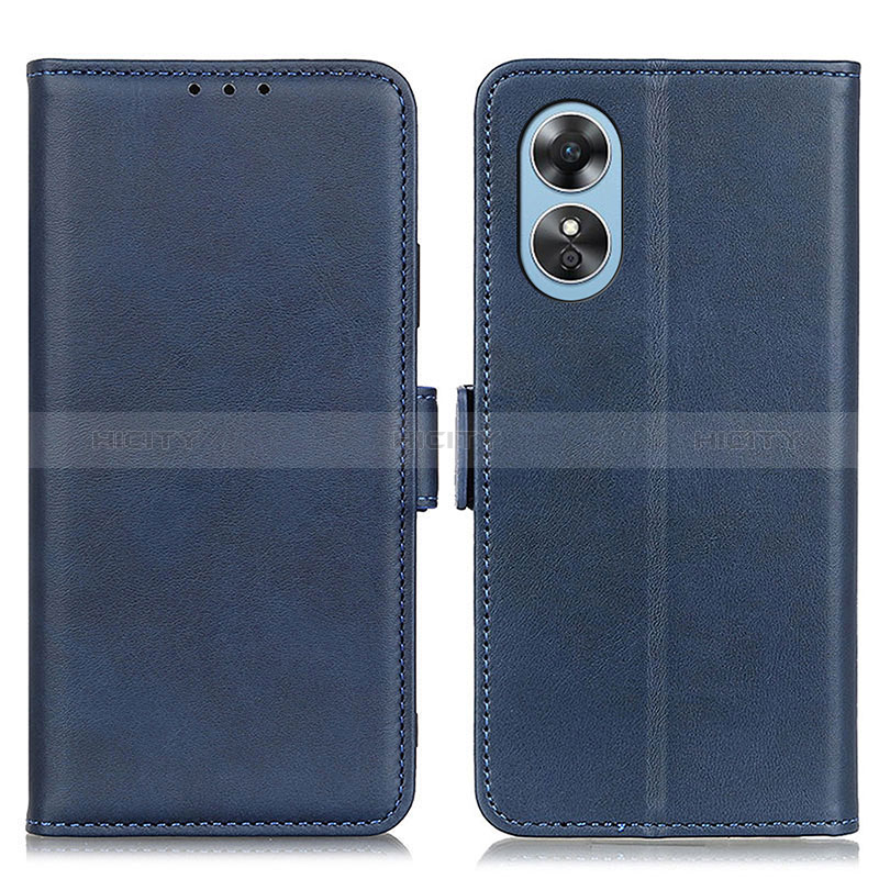 Funda de Cuero Cartera con Soporte Carcasa M15L para Oppo A17 Azul