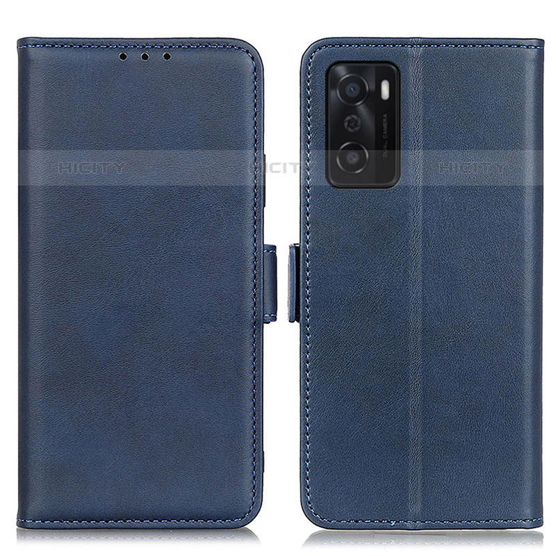 Funda de Cuero Cartera con Soporte Carcasa M15L para Oppo A55S 5G Azul