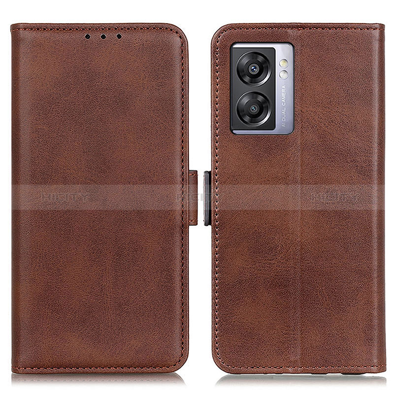 Funda de Cuero Cartera con Soporte Carcasa M15L para Oppo A57 5G Marron