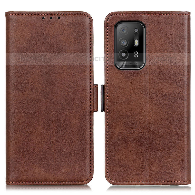 Funda de Cuero Cartera con Soporte Carcasa M15L para Oppo A95 5G Marron