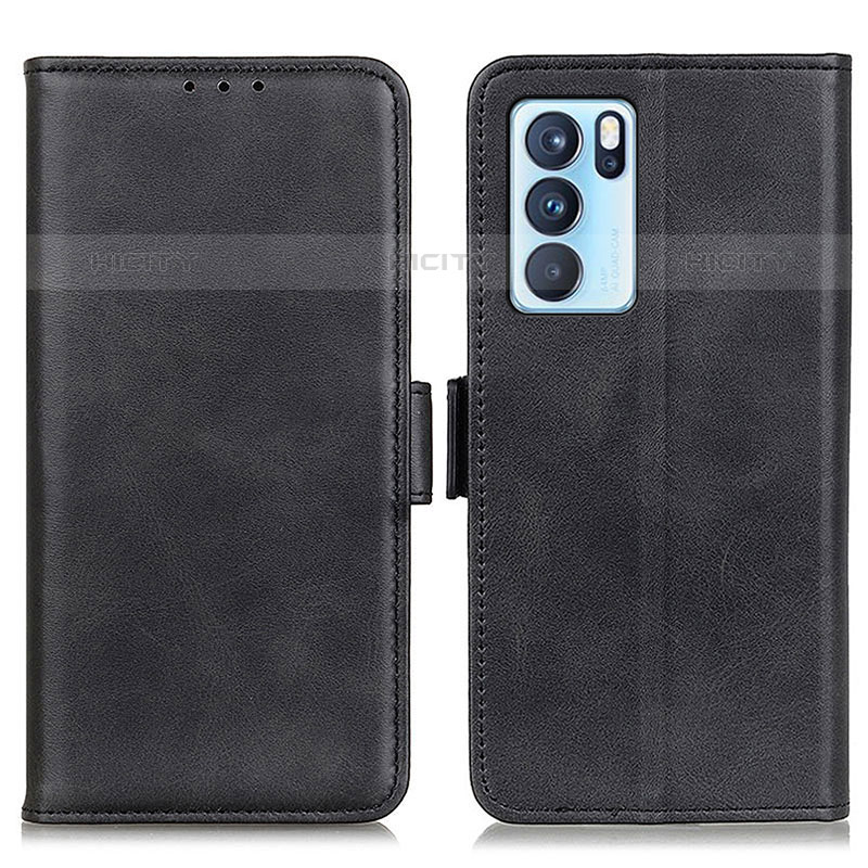 Funda de Cuero Cartera con Soporte Carcasa M15L para Oppo Reno6 Pro 5G India Negro