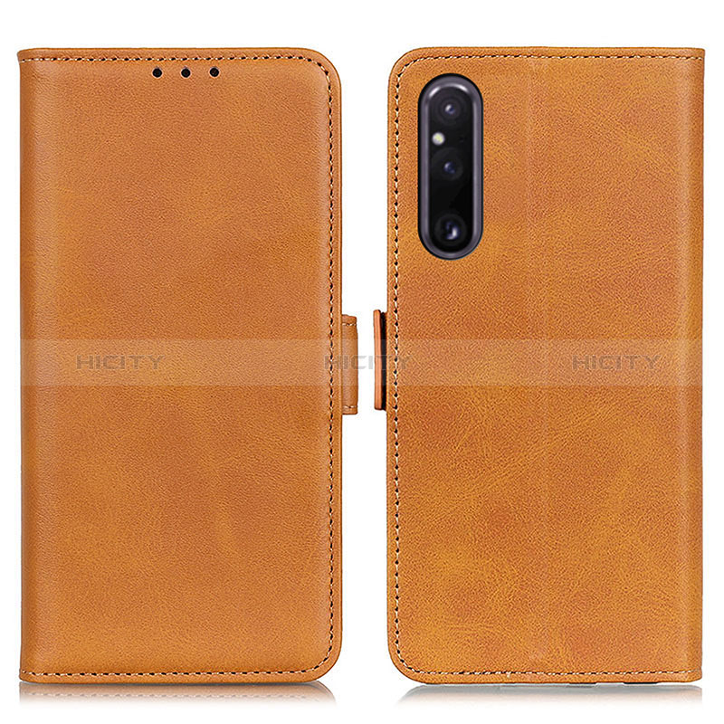 Funda de Cuero Cartera con Soporte Carcasa M15L para Sony Xperia 1 V Marron Claro