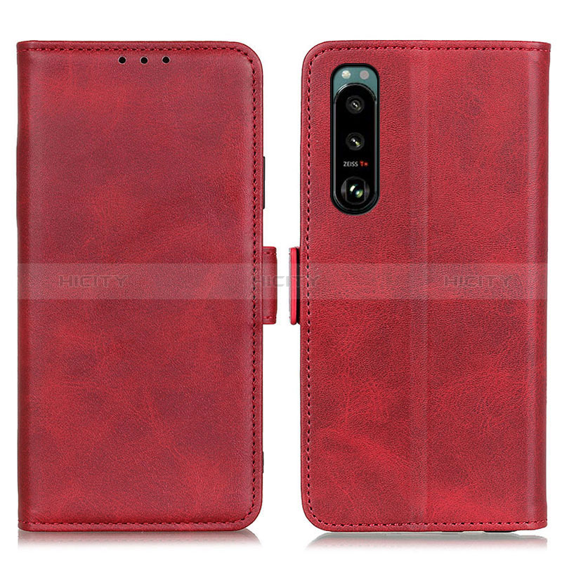 Funda de Cuero Cartera con Soporte Carcasa M15L para Sony Xperia 5 III SO-53B Rojo