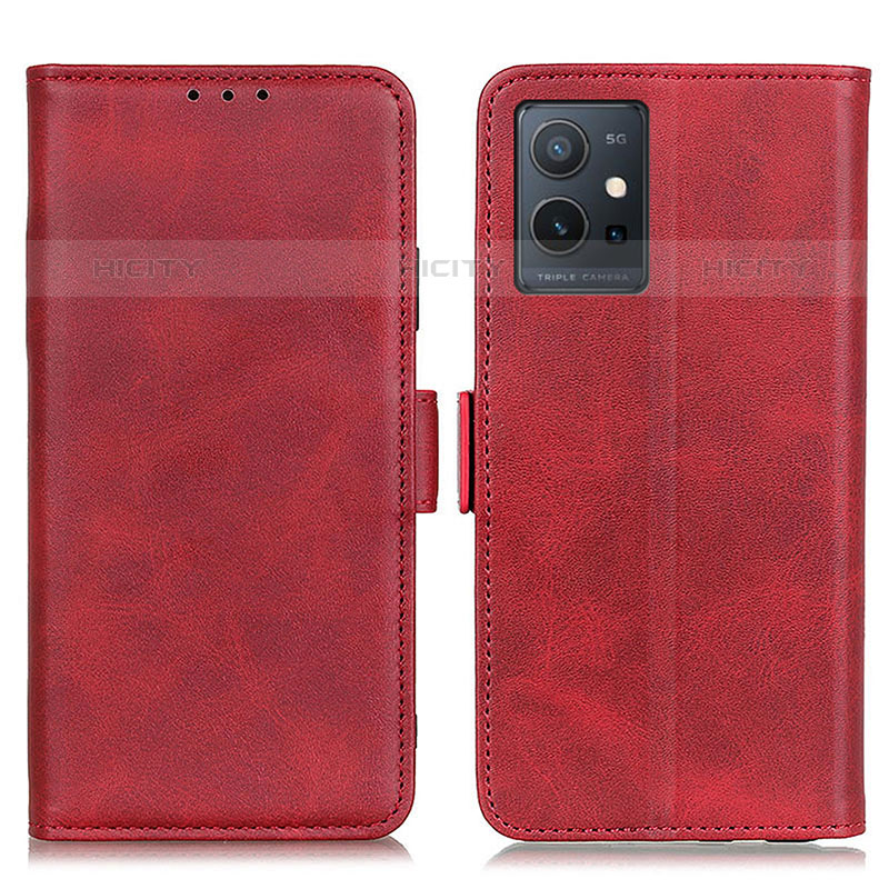 Funda de Cuero Cartera con Soporte Carcasa M15L para Vivo iQOO Z6 5G Rojo