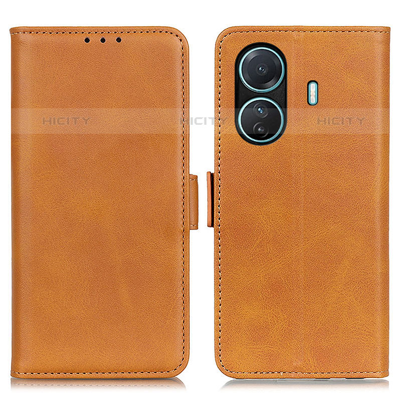 Funda de Cuero Cartera con Soporte Carcasa M15L para Vivo iQOO Z6 Pro 5G Marron Claro