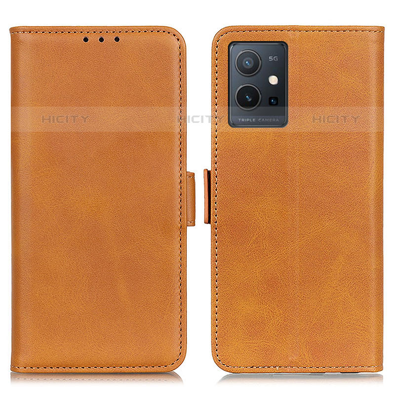 Funda de Cuero Cartera con Soporte Carcasa M15L para Vivo T1 5G India Marron Claro