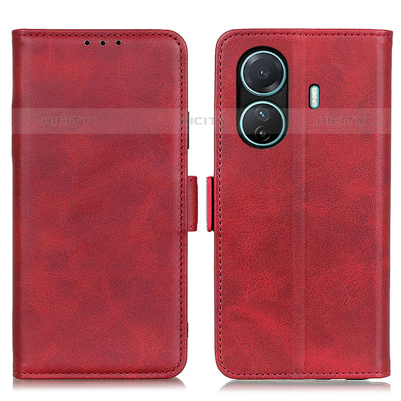 Funda de Cuero Cartera con Soporte Carcasa M15L para Vivo T1 Pro 5G Rojo