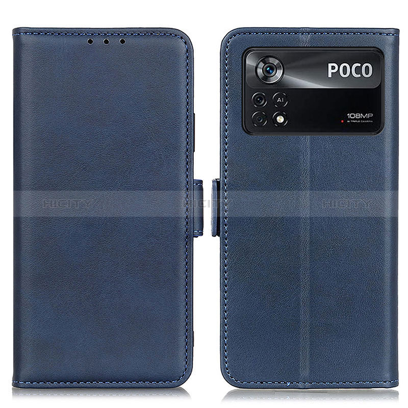 Funda de Cuero Cartera con Soporte Carcasa M15L para Xiaomi Poco X4 Pro 5G Azul