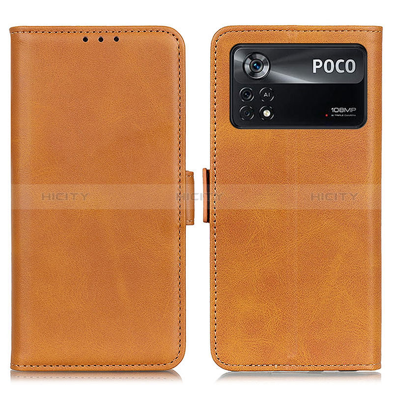 Funda de Cuero Cartera con Soporte Carcasa M15L para Xiaomi Redmi Note 11E Pro 5G Marron Claro