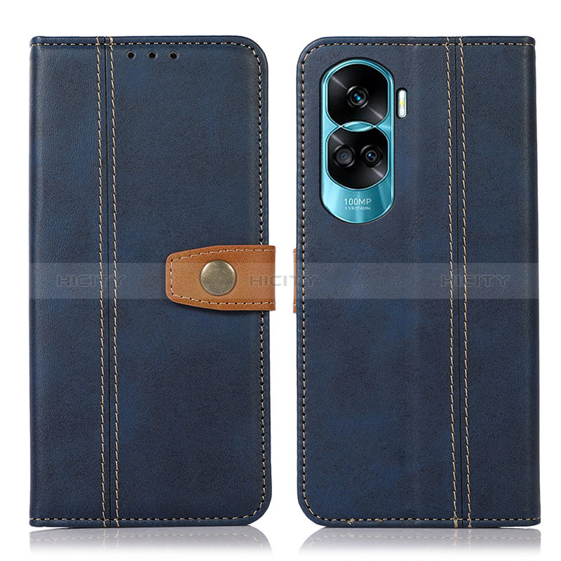 Funda de Cuero Cartera con Soporte Carcasa M16L para Huawei Honor 90 Lite 5G Azul