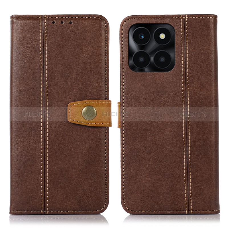 Funda de Cuero Cartera con Soporte Carcasa M16L para Huawei Honor X6a Marron