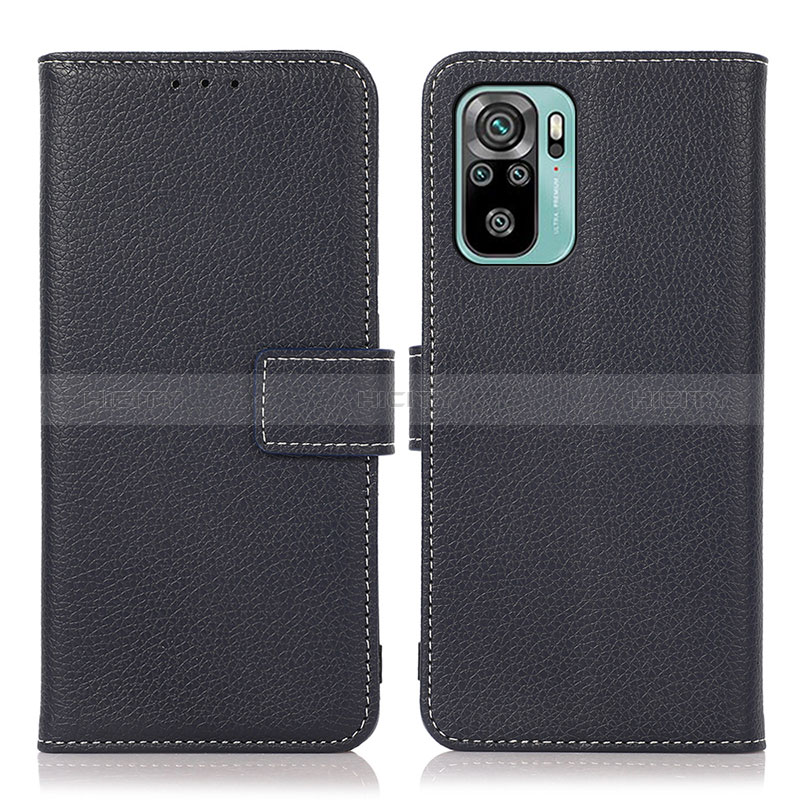 Funda de Cuero Cartera con Soporte Carcasa M16L para Xiaomi Redmi Note 10 4G Azul