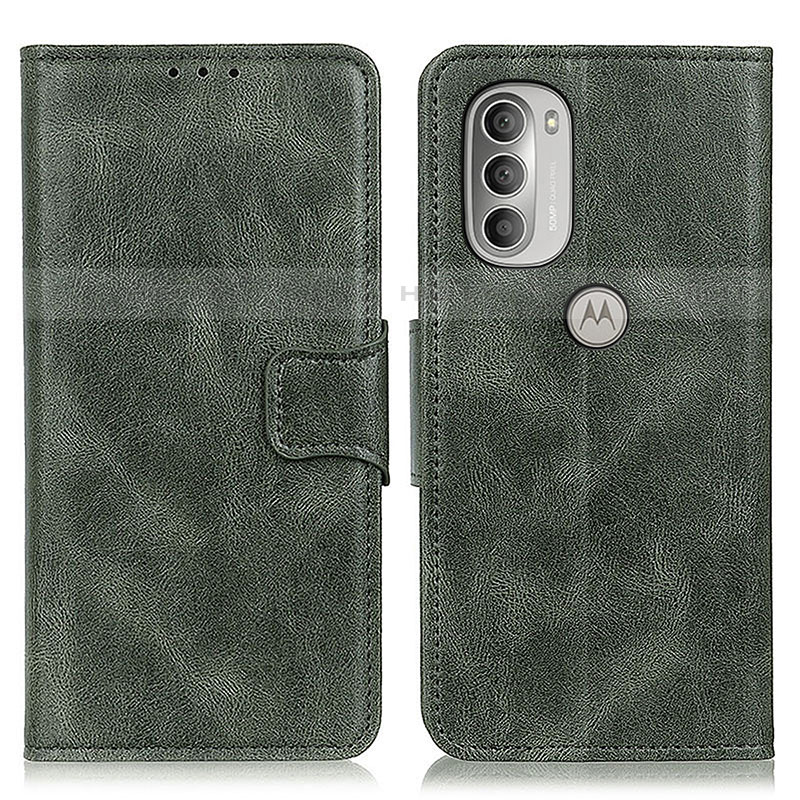 Funda de Cuero Cartera con Soporte Carcasa M19L para Motorola Moto G51 5G Verde