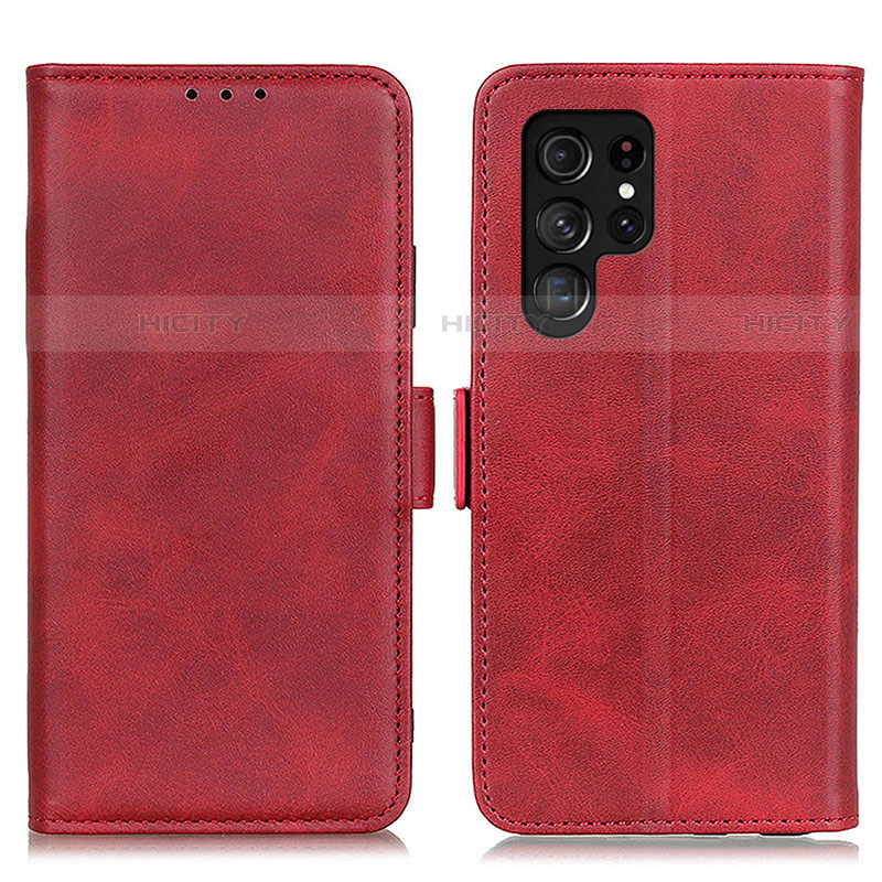 Funda de Cuero Cartera con Soporte Carcasa M29L para Samsung Galaxy S22 Ultra 5G Rojo