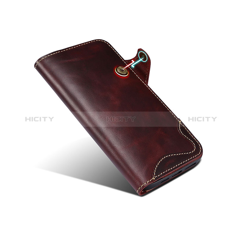 Funda de Cuero Cartera con Soporte Carcasa MT5 para Apple iPhone 14 Pro Marron